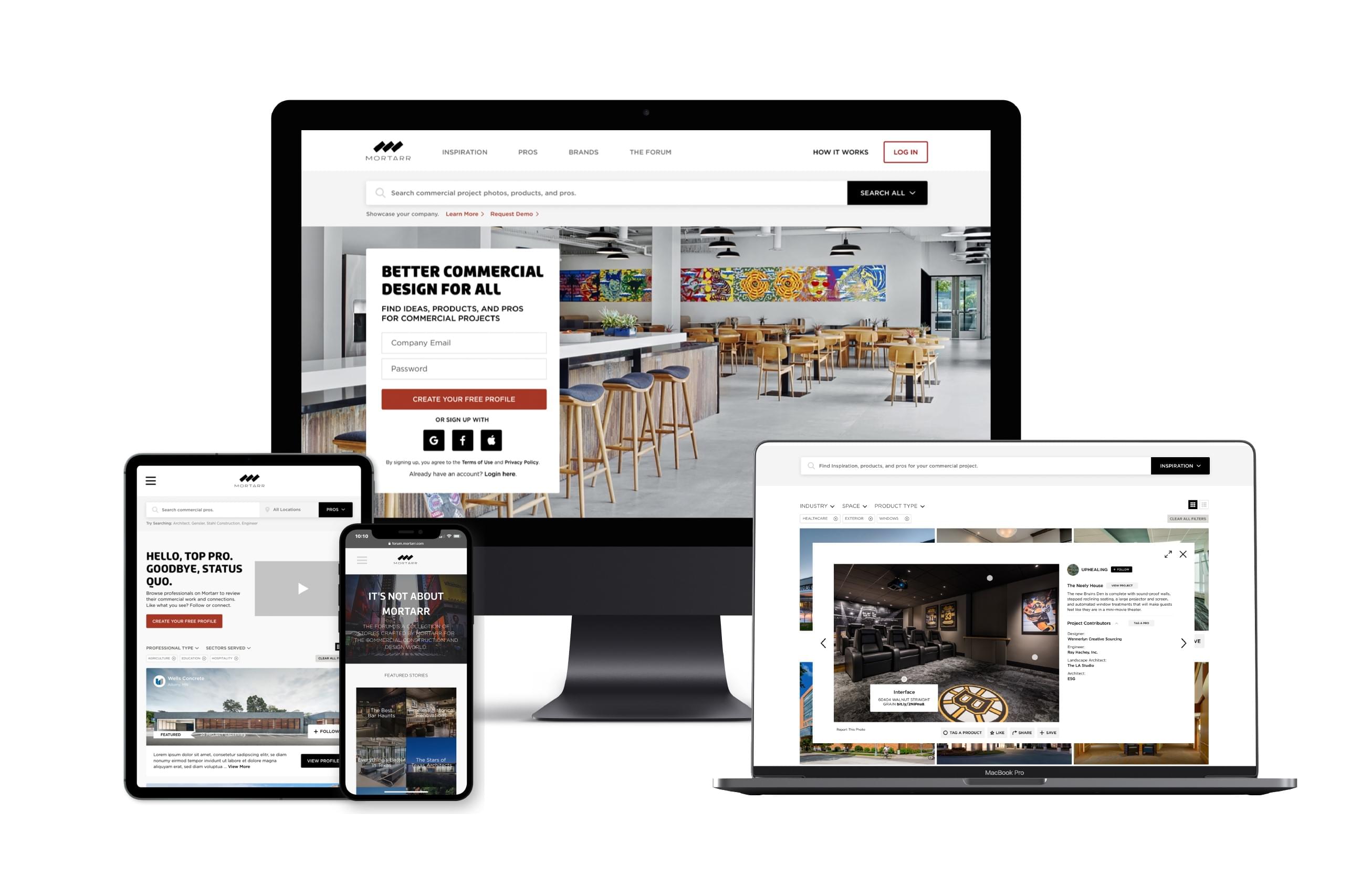 What is Mortarr? Mortarr is the online source for commercial project inspiration, products, and pros.